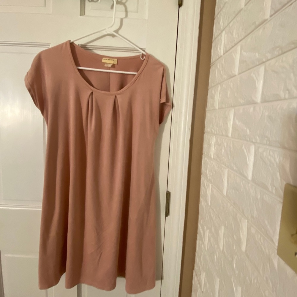 Pink Suede Shift Dress